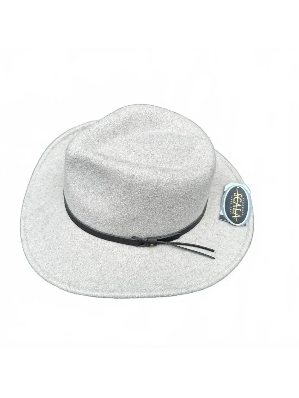 Scala Hats Jolene Provato Knit Safari Fedora Hat - Heathered Taupe NWT